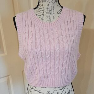 H&M Pink Cable Knit Crop Top